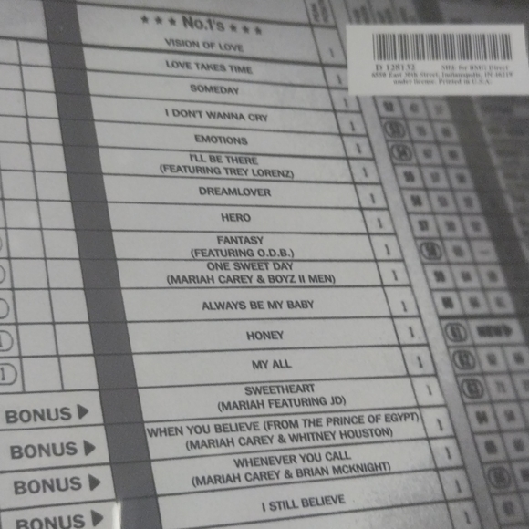 Mariah Carey CD, #1's CD - Picture 3 of 4